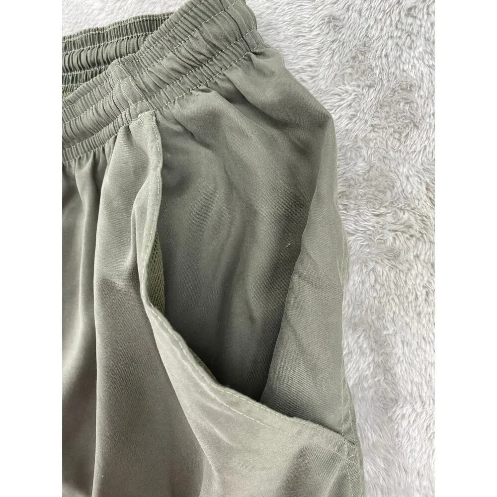 Adidas Running Shorts Olive Green Lightweight Lined Athletic Men's Medium